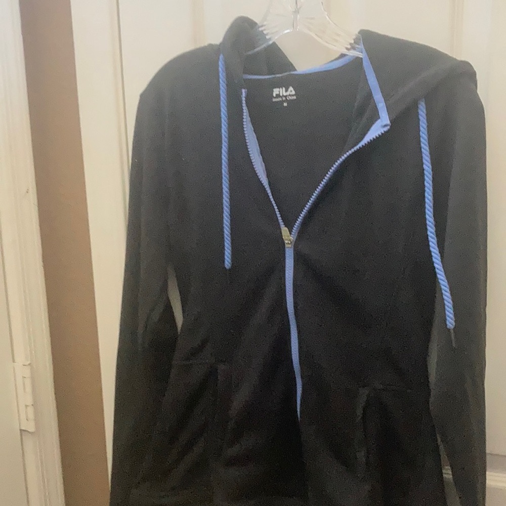 Ladies Fila peplum style zip front hoodie medium